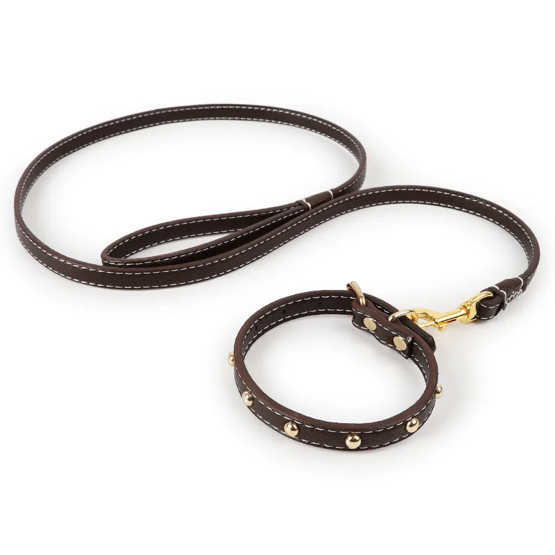 Collar de cuero PU para perros pequeños y grandes, correa de tracción, Golden Retriever, Pitbull, accesorios para mascotas - imagen 3