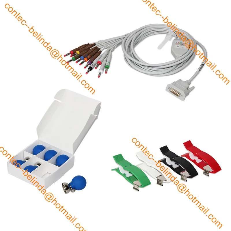 CONTEC-máquina Digital ECG300G, electrocardiógrafo de 3 canales, 12 cables, ECG/EKG, uso humano o veterinario - imagen 5