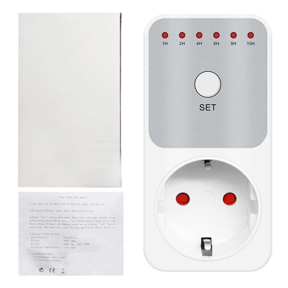 Temporizador electrónico TM04 LED 16A 1h-10h, temporizador de Cuenta atrás, interruptor, toma de corriente, Control de tiempo enchufable para aparato eléctrico de cocina - imagen 4