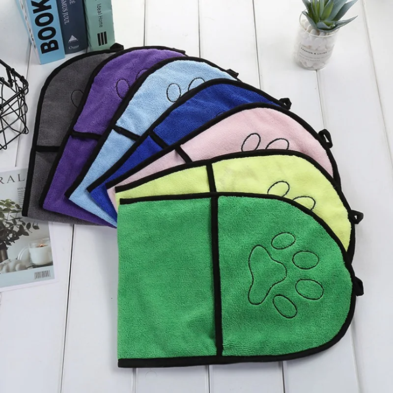 Toalla de baño de microfibra para perro, albornoz de secado ultraabsorbente con bolsillo para gatos y perros pequeños y grandes - imagen 3