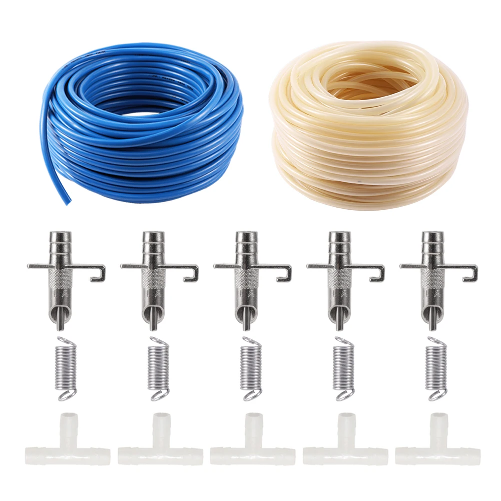 Manguera de 5M con Kit bebedero para conejos, bebedero automático para conejos, tetina para alimentación de agua, conejillo de indias, fuente para beber, suministros de alimentación para mascotas