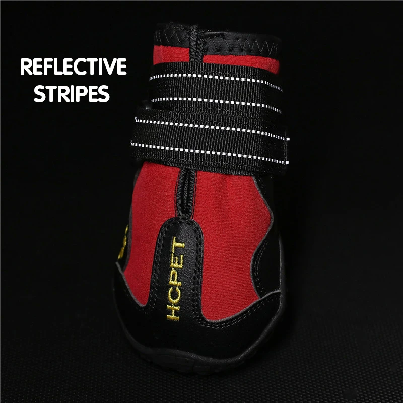 4 unids/set zapatos para perros medianos y grandes botas impermeables para perros de nieve y lluvia duraderas transpirables adiestramiento al aire libre senderismo zapatos para perros - imagen 3