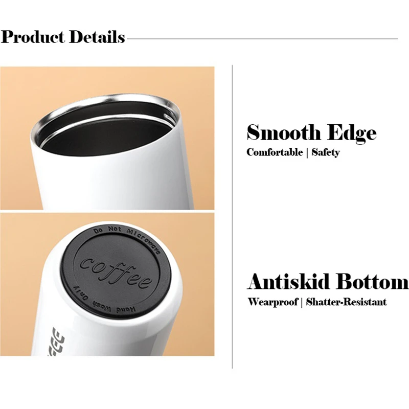 Botella termo de café de acero inoxidable de 400ML, taza térmica a prueba de fugas, frascos de vacío para coche, taza de café, botellas aisladas portátiles de viaje - imagen 5