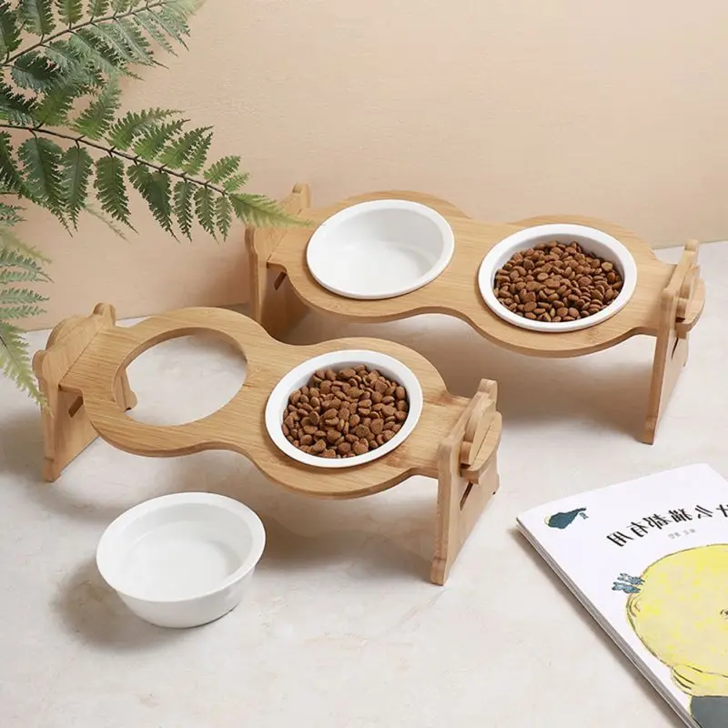 Cuencos elevados para gatos y perros con soporte, comida para mascotas y alimentador de platos de agua, productos para mascotas - imagen 4