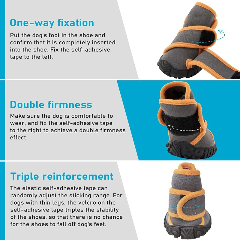 Benepaw-zapatos suaves para perro, botas resistentes al agua, antideslizantes, ajustables, con correas cruzadas, para caminar, senderismo y correr - imagen 4