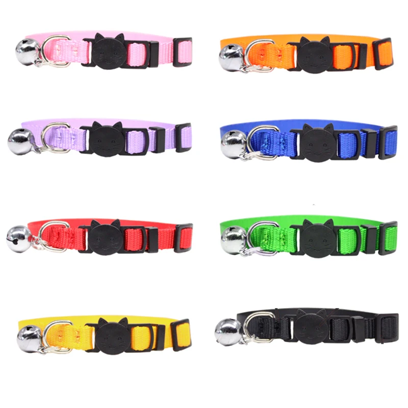 Collar personalizado con etiqueta de identificación para mascotas, etiquetas personalizadas con grabado gratis, Collar para gato, bonito Collar ajustable de nailon con separación de seguridad para perros pequeños - imagen 2