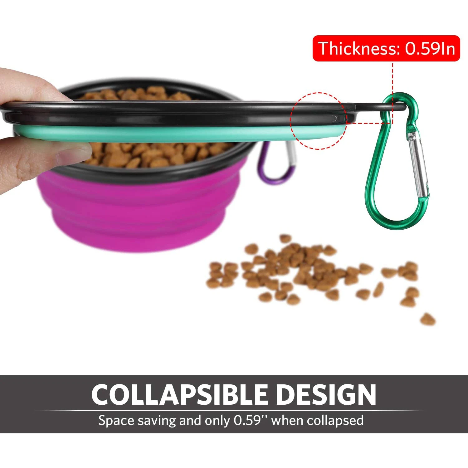 Cuencos plegables para perros, cuenco de agua portátil para perros, plato para viajar, acampar, caminar, comida para cachorros, 1 unidad - imagen 4