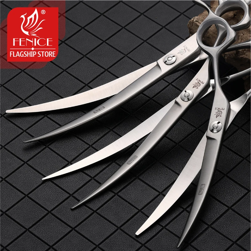FeniceJP440C acero 6,5/7/7,5 pulgadas tijeras de ojal para perros y mascotas tijeras curvas tijeras de corte de pelo para mascotas herramientas - imagen 3