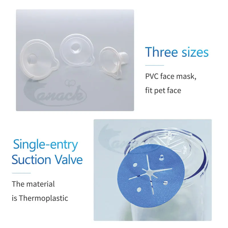 Canack-cámara de aerosol felina veterinaria, inhalador médico para asma, dispositivos espaciadores, máscaras de inhalador para mascotas con una máscara de PVC - imagen 4