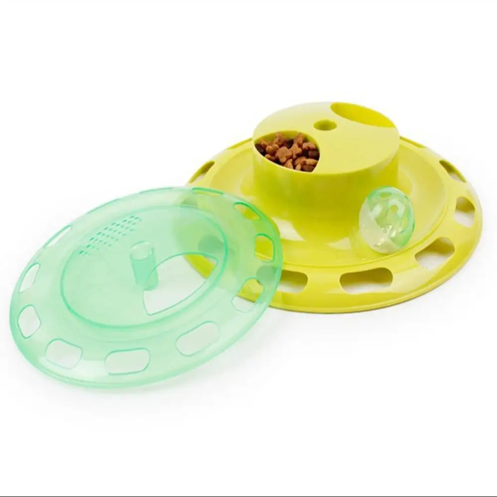 Juguetes Divertidos antideslizantes para gatos, placa giratoria de entretenimiento para entrenamiento de disco, rompecabezas, Bola de pista de disco - imagen 2