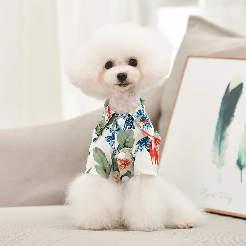 Ropa de verano de diseño para perros pequeños y medianos, camisa hawaiana, chalecos para perros, Bulldog Francés, Chihuahua, York, Pomerania, 2023 - imagen 5