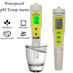 Medidor de PH de alta precisión 2 en 1, probador de calidad del agua, Detector de temperatura de PH, ATC, medidor de acidez impermeable, pluma de prueba de PH para piscina de acuario