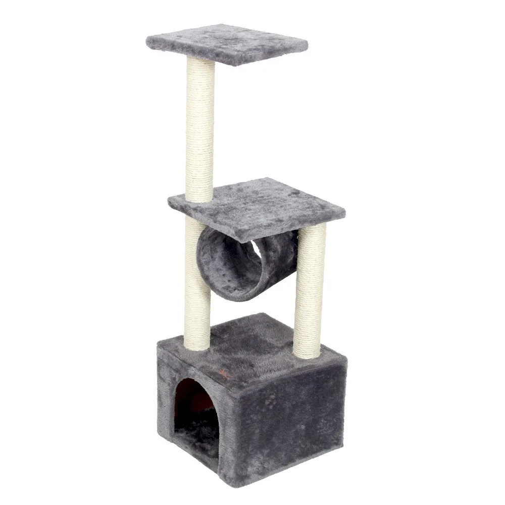 Árbol de escalada con escalera de salto para gato, rascador de madera para mascotas, marco de escalada, muebles, poste de rascado, H145 CM