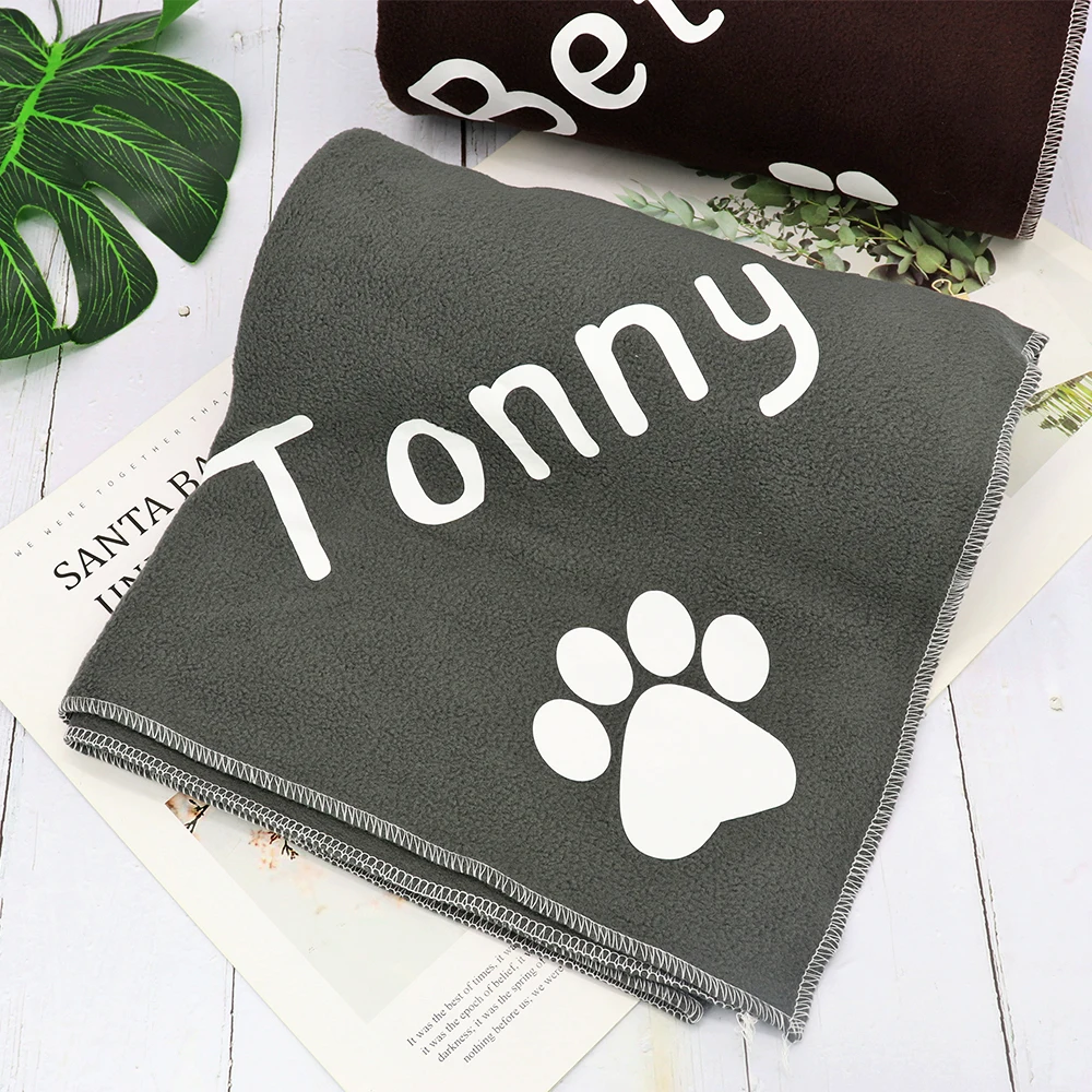 Manta personalizada para perros, estera personalizada para perros y gatos, manta suave de lana de felpa para cachorros, mantas para dormir, sofá, cojín para mascotas, Toalla de baño para perros - imagen 3