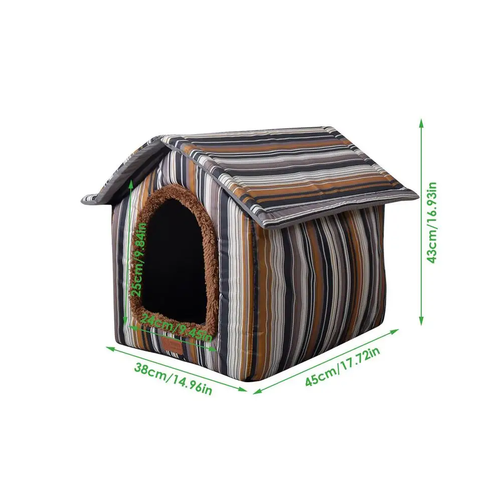 Cama nido plegable para perros y gatos, Cabana lavable y portátil, gruesa y transpirable, resistente al deslizamiento, para el invierno, para mascotas - imagen 2