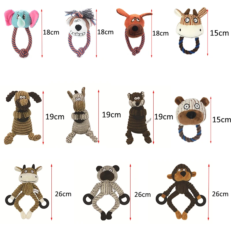 Juguetes de peluche con forma de animales para perros pequeños, cachorro chirriante, gato, juguete para masticar, Yorkshire Terrier, accesorios - imagen 2