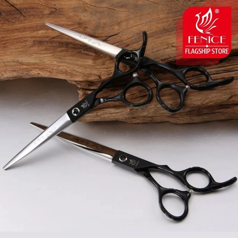 Fenice 7.0/7.5/8.0 inch Straight Cutting Scissors for Dogs Professional Grooming Shear Flower Pattern Japan 440C - imagen 2