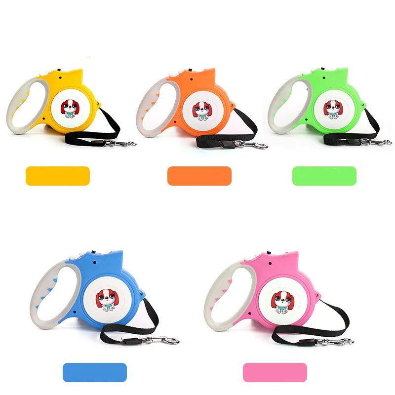 Correa Flexible automática para perros y gatos, cuerda de tracción retráctil con luz LED, 5M - imagen 5