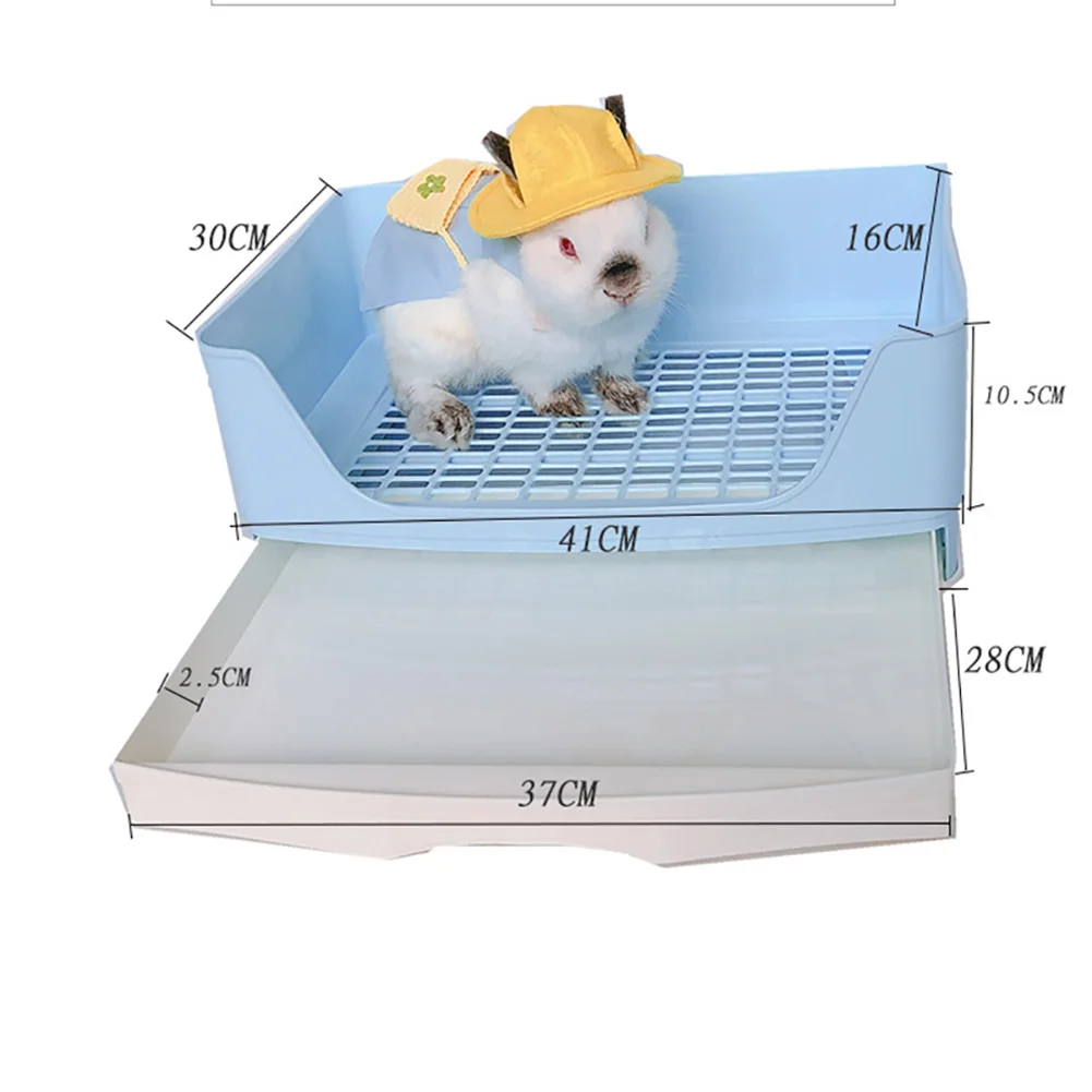 Caja de inodoro de conejo grande para adultos, bandeja de esquina con cajón, bandeja para mascotas, hámster, conejillo de indias, Hurón, Galesaur - imagen 2