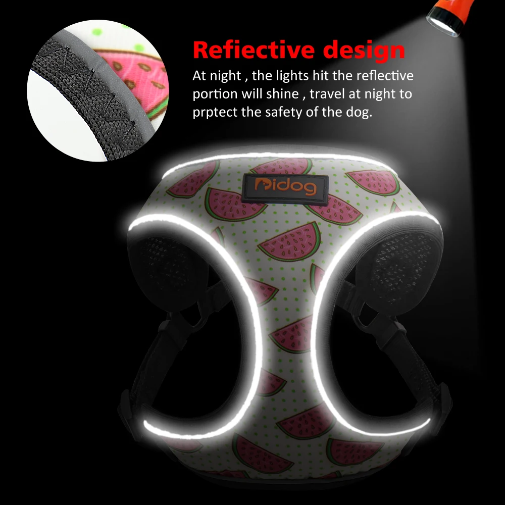 Lindo reflectante perro pequeño gato arnés chaleco estampado indio cachorro gato arnés de malla para perros pequeños gato Chihuahua Yorkshire - imagen 2