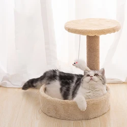 Poste rascador de madera para gatos – Torre trepadora interior