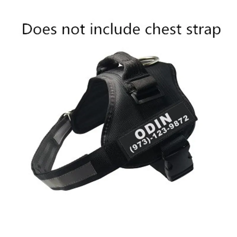 Arnés personalizado grande de la correa del pecho del perro de la etiqueta del velcro de la correa del pecho del animal doméstico de la etiqueta del nombre del parche del velcro