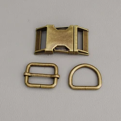 1 Juego de ajuste de hebilla de Metal (hebilla de metal + hebilla de ajuste + anillo D/juego) Collar de perro DIY 2,5 cm ajuste de hebilla de aleación de Zinc Diy Emboitement