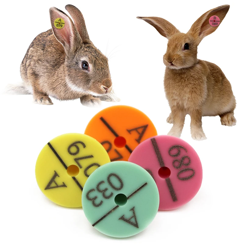 Tarjeta de identificación de animales, etiqueta de oreja de conejo con palabra No.001-100, marcador permanente de escritura láser, herramientas agrícolas, productos para mascotas, 100 Uds.
