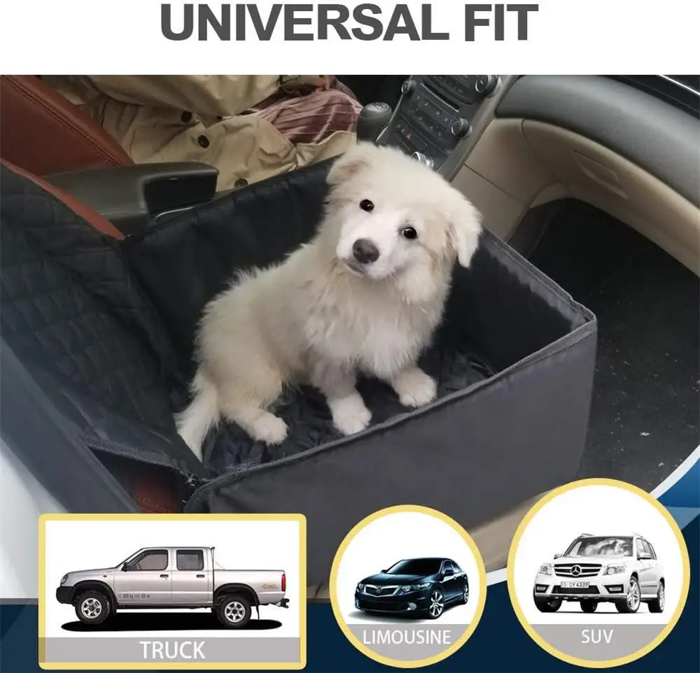 Hamaca para asiento de coche de Mascota, Protector de silla delantera, cesta impermeable para gato, perro, cachorro, antideslizante, portador de vehículo de viaje - imagen 4