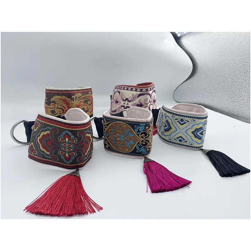 Collar de perro de cuero de estilo étnico Collar de perro pequeño y mediano Collar de galgo Whippet (no ajustable) - imagen 2