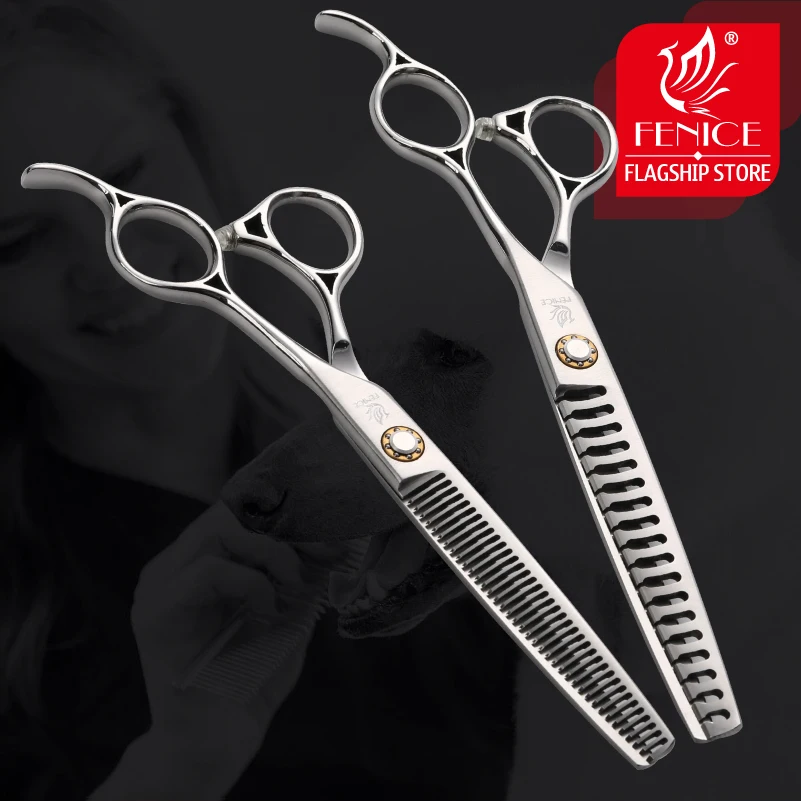 Fenice JP 440C tijeras de peluquería para mascotas tornillos de rodamiento de 6,5/7 pulgadas tijeras de adelgazamiento para herramientas profesionales de peluquería canina 30/75% de velocidad - imagen 4