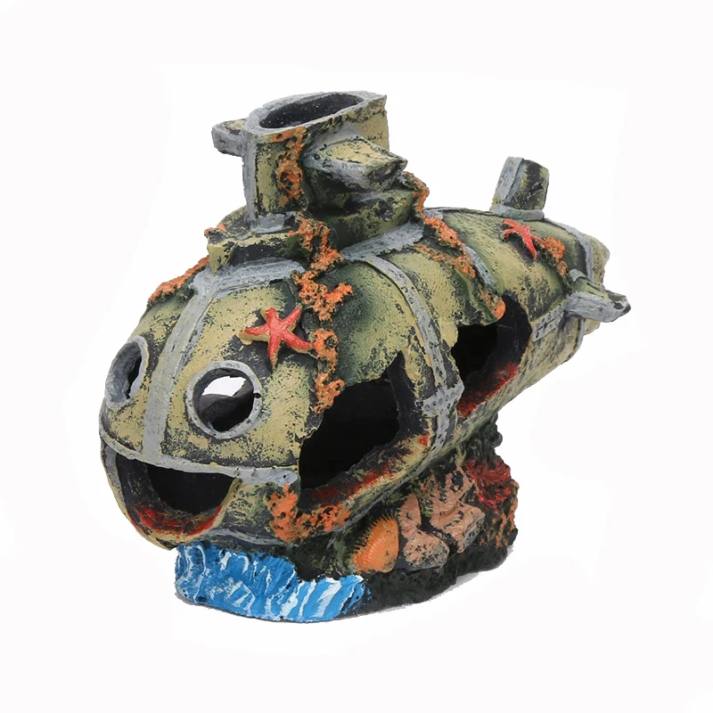 Estatua submarina de resina, adornos para acuario, camarones, Guppy, cueva oculta, accesorios de paisajismo para decoración de acuario