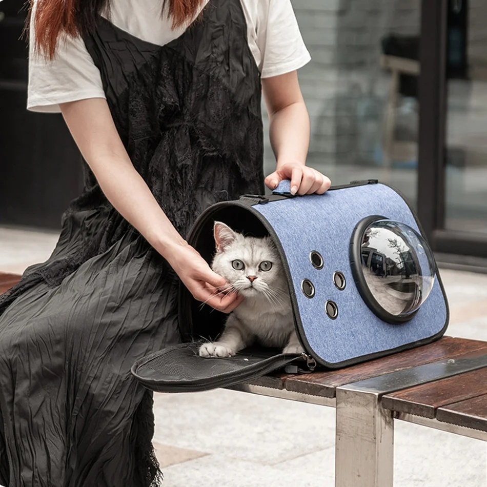 TNLY Oxford-Bolsa de transporte portátil para mascotas, de Color puro bolso de hombro, plegable, de viaje para perros y gatos - imagen 4