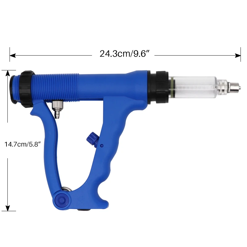 Pistola de alimentación de animales veterinaria, inyector de ganado de 10/20/30/50ml, pistolas de taladro para ganado, jeringa continua, infusión de inyección de vacunas - imagen 5