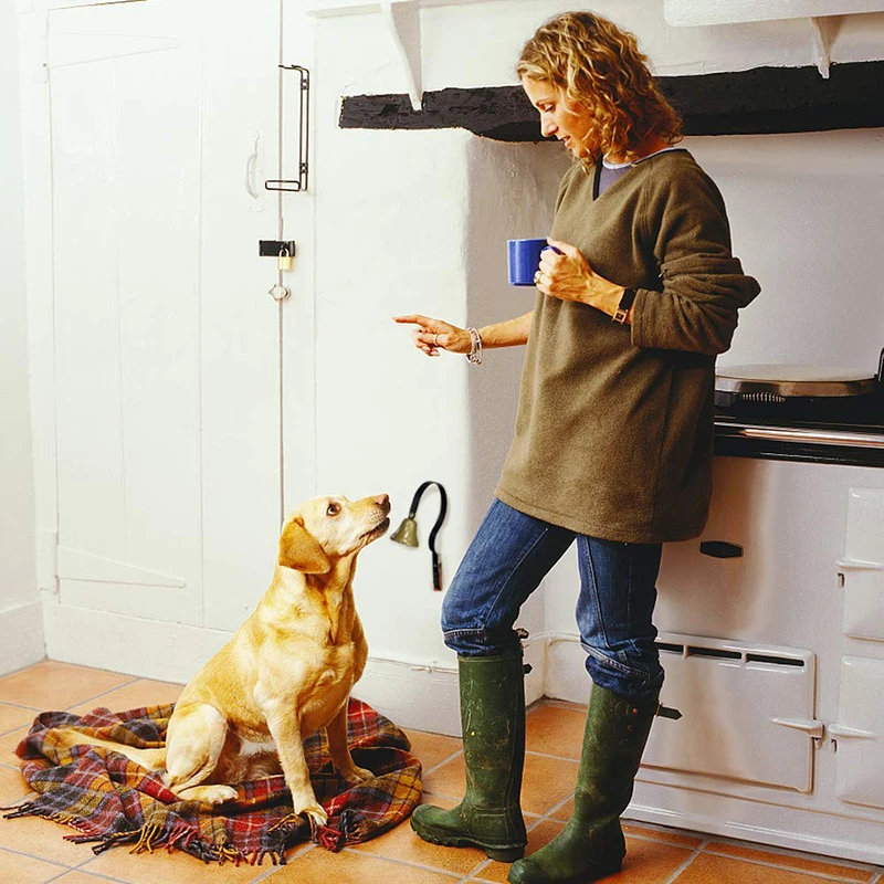 Benepaw-campanilla de latón para perro, timbre colgante duradero con sonido claro para mascota, para entrenamiento de orinal, entrenamiento doméstico - imagen 2