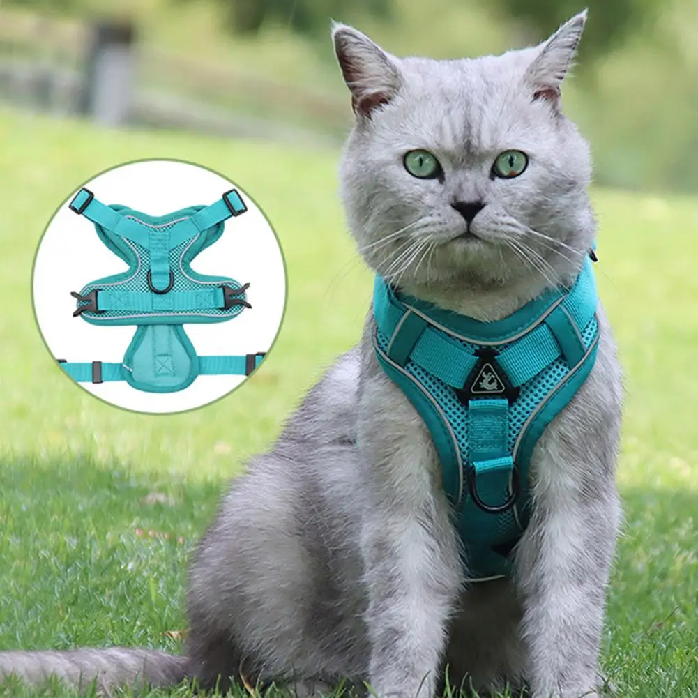 Arnés de tracción con rayas reflectantes para mascotas, antitirones conjunto de cuerda, Collar de perro, correa de pecho - imagen 2