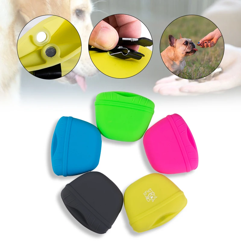 Bolsa de silicona para golosinas para perros al aire libre, paquete de alimentación para la cintura, bolsillo para cachorros, bolsa para aperitivos, suministros de entrenamiento para mascotas - imagen 4