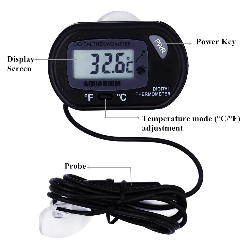 Mini medidor de temperatura, termómetro Digital, sonda de temperatura, termómetro con ventosa para nevera, medición para acuario de peces - imagen 3