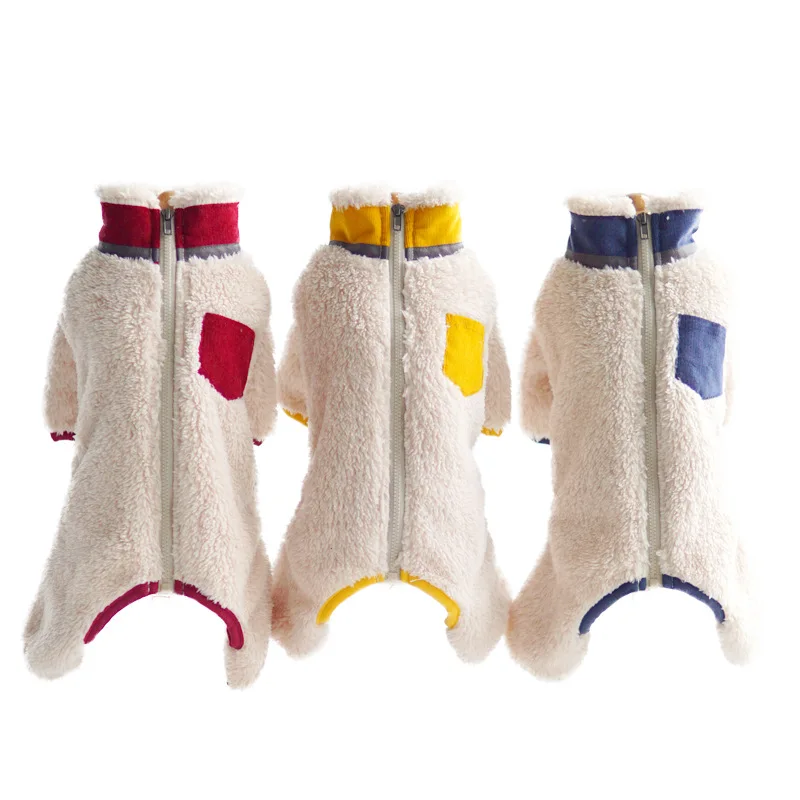 Ropa de invierno para perros pequeños, chaqueta cálida de lana para cachorros, monos para Chihuahua, Bulldog Francés, Pug, mono, pelele, disfraces para mascotas - imagen 2