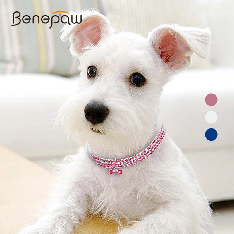 Benepaw collar perro diamantes imitación ajustables colgante hueso Chihuahua gato Navidad pequeño mediano grande cachorro