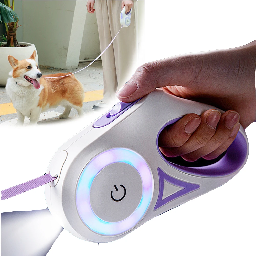 Streamer-Correa de nailon con luces Led para perro, correa extensible automática, resistente, de primera calidad, para caminar, productos para mascotas