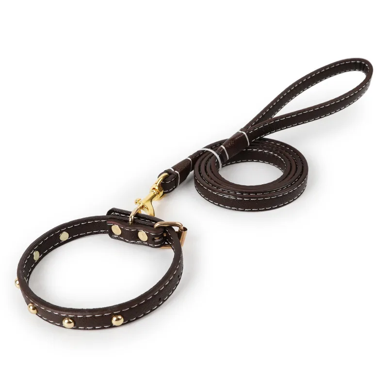 Collar de cuero PU para perros pequeños y grandes, correa de tracción, Golden Retriever, Pitbull, accesorios para mascotas - imagen 5