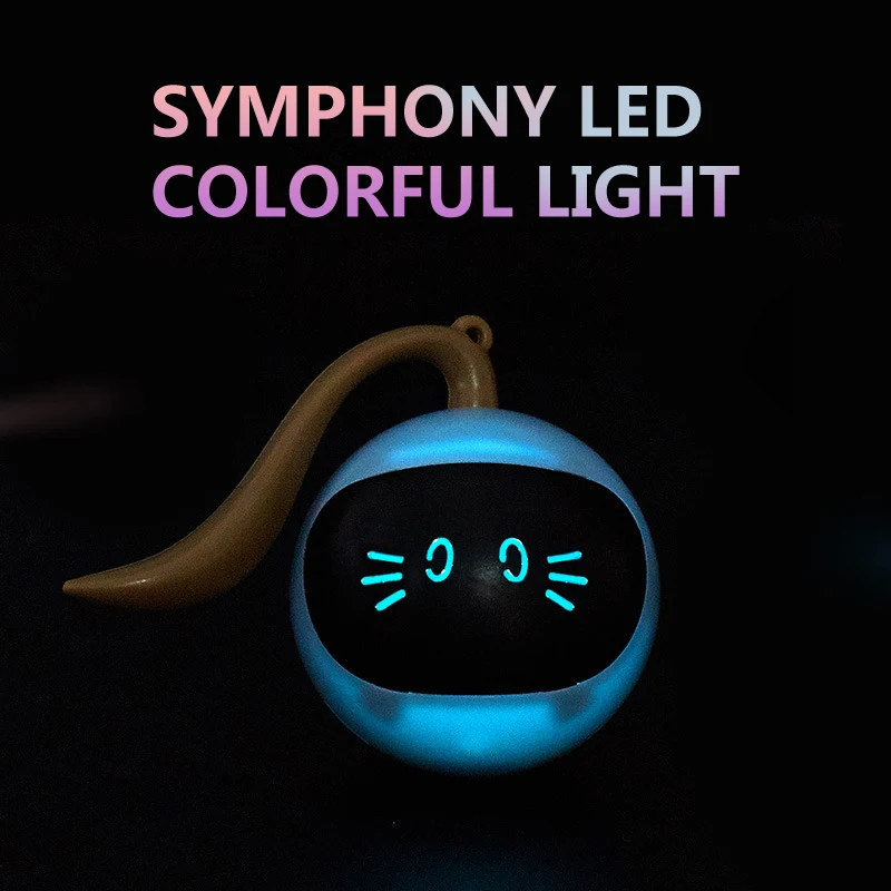 Juguete interactivo inteligente para gatos, bola giratoria Personal LED colorida, carga USB, accesorios electrónicos para gatos - imagen 2