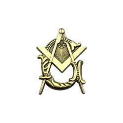 Alfiler de solapa masónico dorado y plateado – Broche 30mm