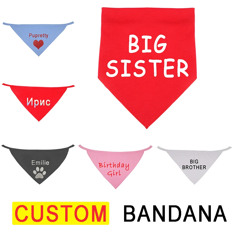 Bufanda triangular personalizada para mascotas, pañuelo ajustable para perro, con logotipo, nombre personalizado, accesorios para mascotas, suministros