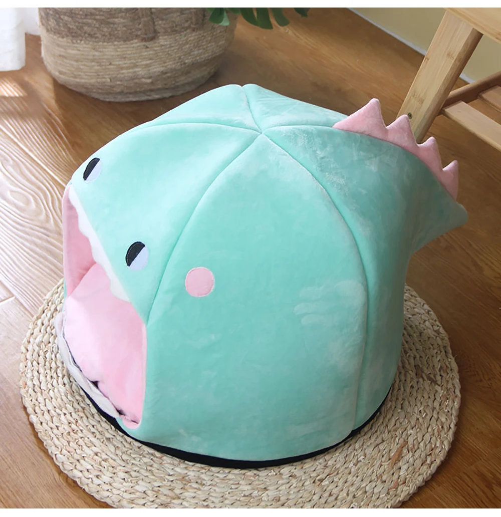 Cama cueva para gatos vista desde varios ángulos