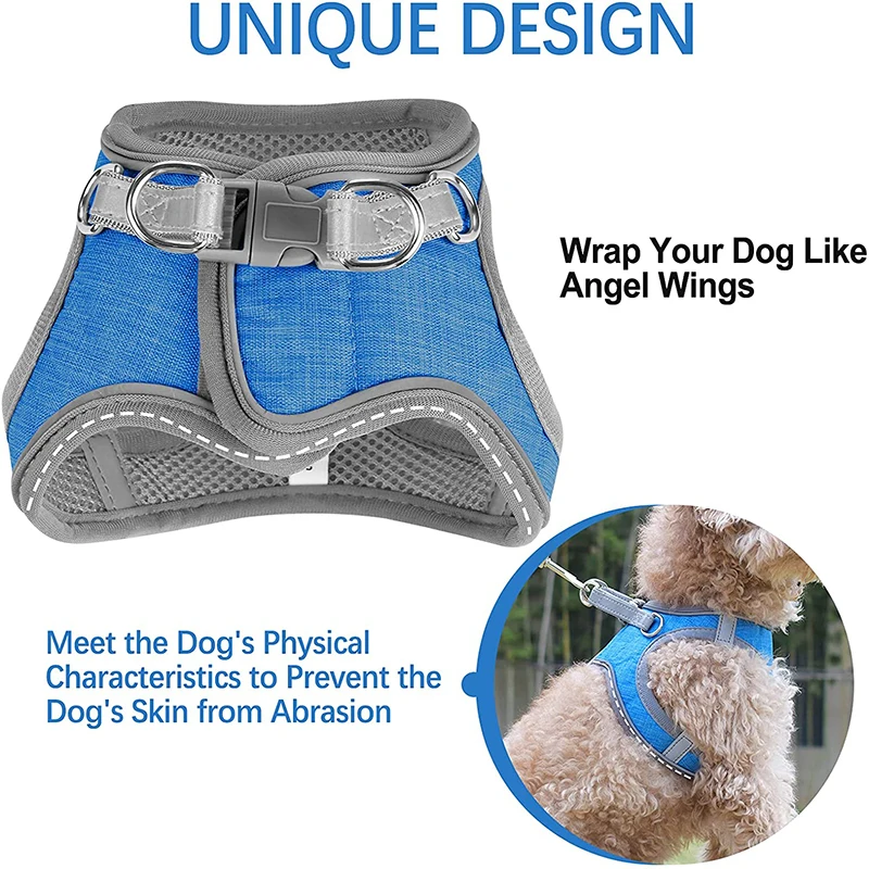 Benepaw-arnés suave para perros pequeños y medianos, conjunto de correa reflectante y cómodo, chaleco para mascotas, con asa acolchada, fácil de caminar - imagen 3
