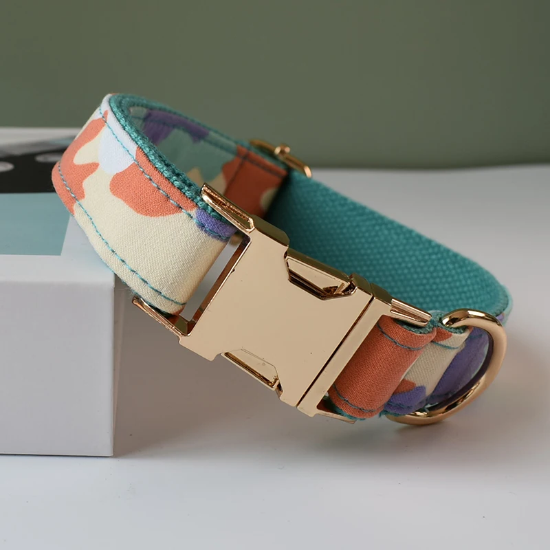 Correa personalizada para perros medianos y grandes, Collar para mascotas con pajarita, hebillas de Metal ajustables, camuflaje 02 - imagen 5