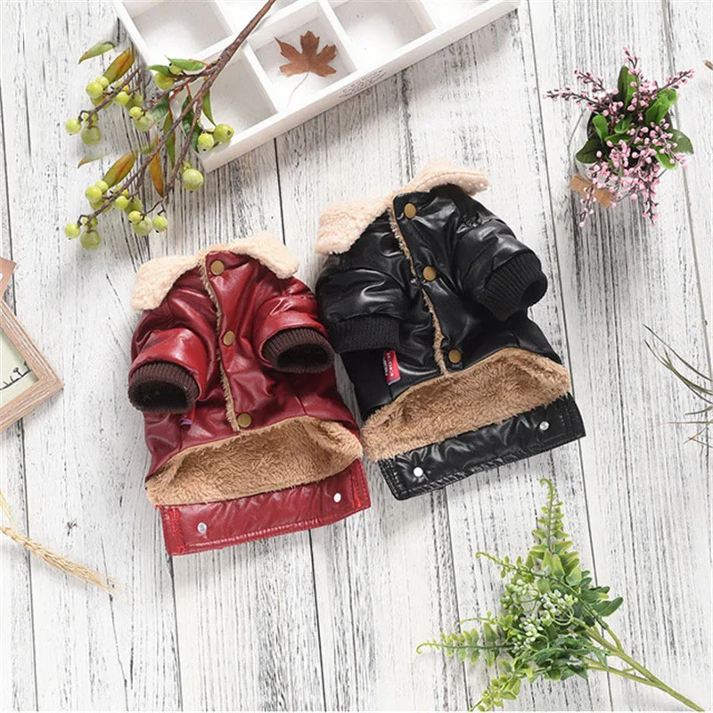 Ropa para perros grandes para mascotas, abrigo cálido de PU para invierno para perros grandes, abrigo Golden Retriever Labrador, chaqueta, traje, ropa para mascotas roja/negra 7XL - imagen 5