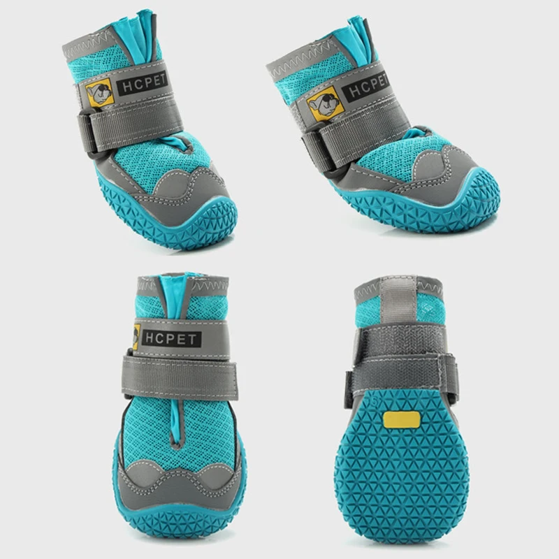 Zapatos transpirables para perros grandes, calzado profesional antideslizante y duradero con suela de goma para senderismo, 4 unidades por Set - imagen 3